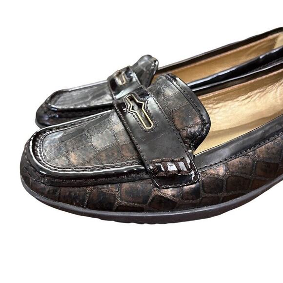 Circa Joan & David Luxe Finton Patent Leather Wedge Square Toe Shoes Loafer 10.5 - Picture 8 of 16